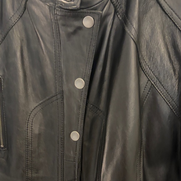 Tribal Black Leather Stud-Accent Moto Jacket - Picture 4 of 8